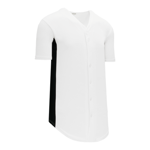 Athletic Knit Full Button Baseball Jersey with Contrast Mesh Inserts (BA1890)